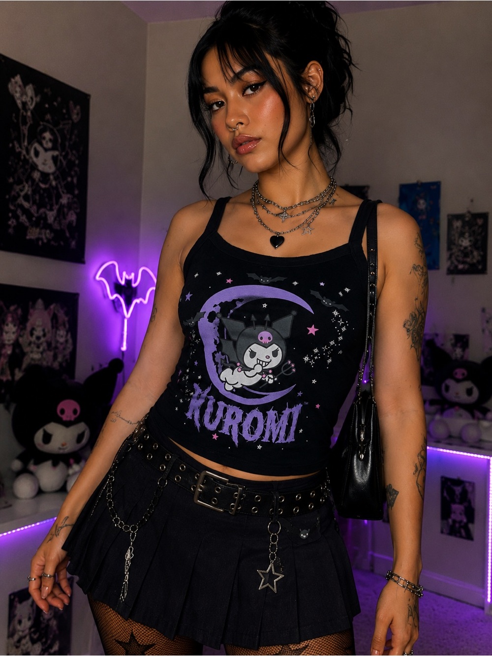 Sanrio Kuromi Black & Purple Tank Top